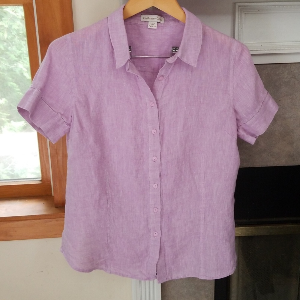100% Linen Coldwater Creek blouse, petite medium